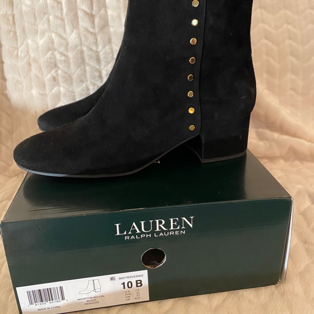 Ralph Lauren Black Wharton Ankle Booties